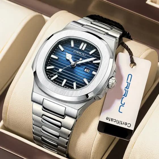 Relógio De Quartzo À Prova D'água CRRJU Original Com Ponteiros Luminosos , Estilo Casual/Executivo 5018 8023 8106