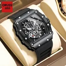 Local do Brasil【‌com caixa‌】ORUSS Relógio Masculino negócios Casual Prova D'água LCD BQ 980