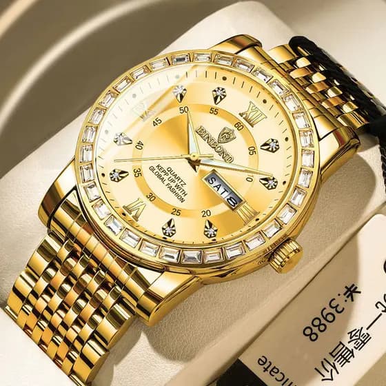 Local do Brasil【‌com caixa‌】BINBOND Relógio de negócios Prova D'água Elegante Masculino 2202 8632