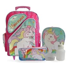 Kit Mochila Unicórnio Tam G Lancheira Térmica e Estojo