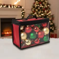 Bolsa Organizador Natal para Bolinhas Fitas e Laços e Artesanato em Geral com Visor