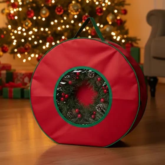 Bolsa Organizadora para Guirlanda de Natal com Visor Trasparente Tamanhos M 45cm