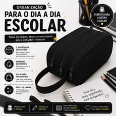 Estojo Triplo Grande Organizador Para Viagem