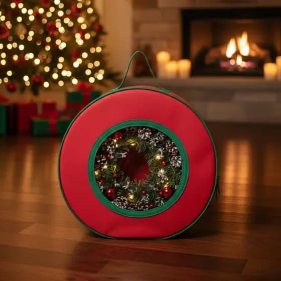 Bolsa Organizadora para Guirlanda de Natal com Visor Trasparente Tamanho P 29cm