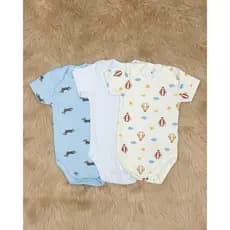 Body de Bebê manga curta Menino - kit com 3 sortidos