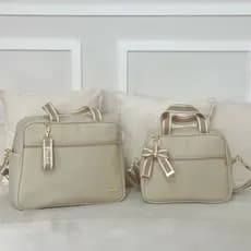 Kit Bolsa Maternidade e Frasqueira com 1 chaveiro personalizado