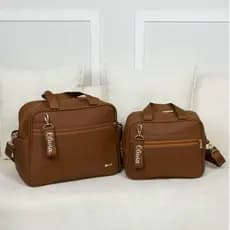 kit Bolsa maternidade e Frasqueira com 2 chaveiros personalizados menina/menino