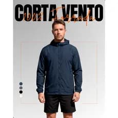 Corta Vento Jaqueta 100% Forrada Masculina Lisa com Capuz e Bolso e Zíper Academia