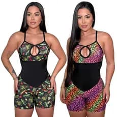 Macaquinho De Academia Fitness Estampado