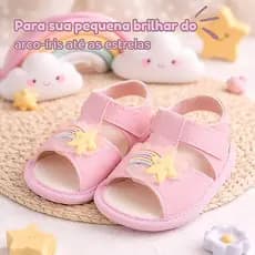 Sandália Bebê Estrelinha – Super Confortável, Leve e Delicada