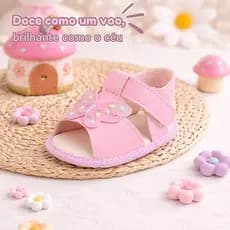 Sandália Bebê Menina Borboleta – Leve, Macia e Estilosa