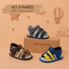 KIT 3 Pares Sandália de Bebê Sapatinho de Bebê de Menino Direto da Fábrica