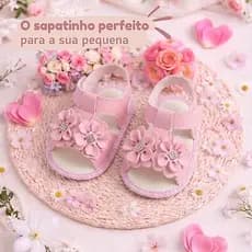 Sapatinho de Bebê Menina Flor Macio e Confortável