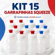 Kit 15 Garrafinhas Squeeze Para Crianças Escola Casa Refeitório
