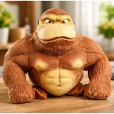 Macaco Gorila Estica e Esmaga Brinquedo Kong Indestrutível Antiestresse Pequeno/Médio/Grande
