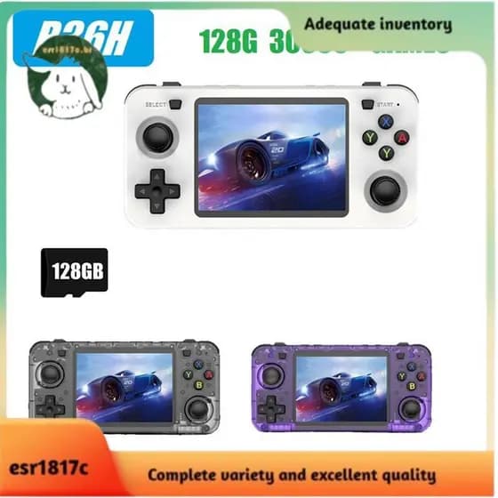 R36H Console De Jogos Retrô Portátil 128G 30000 + Linux 3.5 Polegadas Reprodutor De Vídeo De Bolso Para Presente Infanti