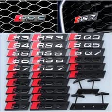 Emblema Dianteiro Do Crachá De Grade De Carro Para Audi Sline S3 S4 S5 S6 S7 S8 RS3 RS4 RS5 RS6 RS7 RS8