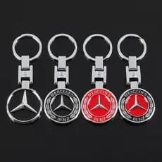 Para Mercedes-Benz AMG Porta-Chaves Carros De Metal De Dupla Face Logotipo Orelha De Trigo Fashion Auto Key Ring Pendant