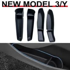Para 2025 2026 Tesla Modelo 3 Y YL Porta Lateral Caixa De Armazenamento Frente Traseira Organizador Bandeja Acessórios I