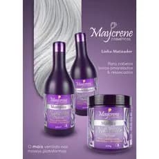 Kit Matizador Platinum 500ml Maycrene | Loiros Claros sem Amarelo – Shampoo + Condicionador +Máscara