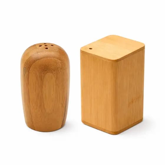 Kit Saleiro E Paliteiro Porta Palitos De Bambu