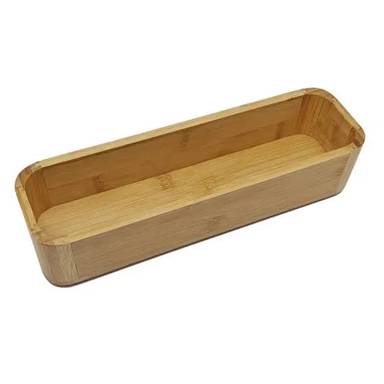 Porta Talheres Torrada Biscoito Bolacha Petisco Organizador Multiuso Retangular Bambu
