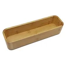 Porta Talheres Torrada Biscoito Bolacha Petisco Organizador Multiuso Retangular Bambu