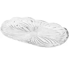 Bandeja Travessa Alberta Cristal Transparente Oval 24cm