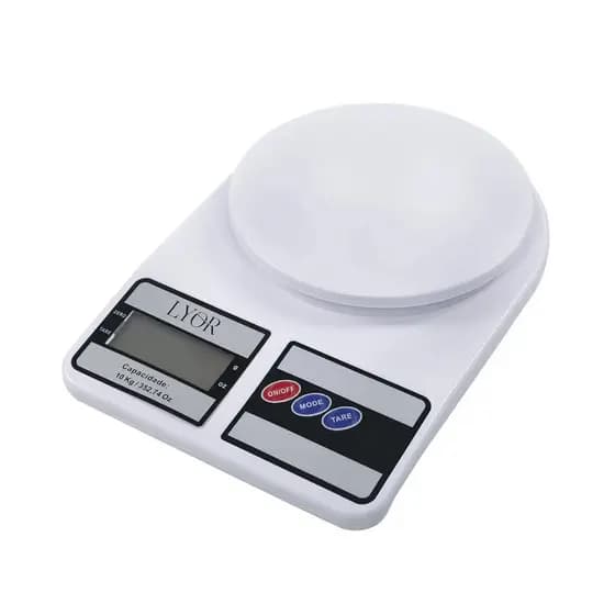 Balança De Cozinha Digital Alta Precisão A Pilha Branca Até 10kg