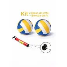 Kit com 2 Bolas de Vôlei Oficial Tamanho 5 + Bomba de Ar Tamanho Profissional Infantil Voleibol Vôlei Crianças