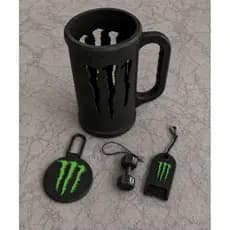 KIT Monster Personalizado (Suporte Lata, Abridor Lata, Tampa Lata, Chaveiro Halter)