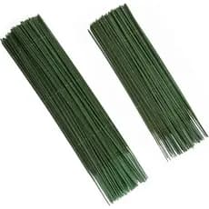 100 Arames N. 18 c/20 a 60cm cada. Liso incado para Artesanato . Esticado Verde Flor De Haste