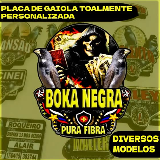 Placas para Gaiola de Pássaro PERSONALIZADAS PLASTIFICADAS - IMAGEM ILUSTRATIVA