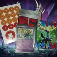 Deck Pokémon TCG Xerneas Pronto para Jogar + Arena e Contadores (60 Cartas)