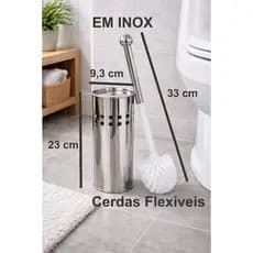 kit Escova De Vaso Sanitário De Inox Com Base inox Para Banheiro