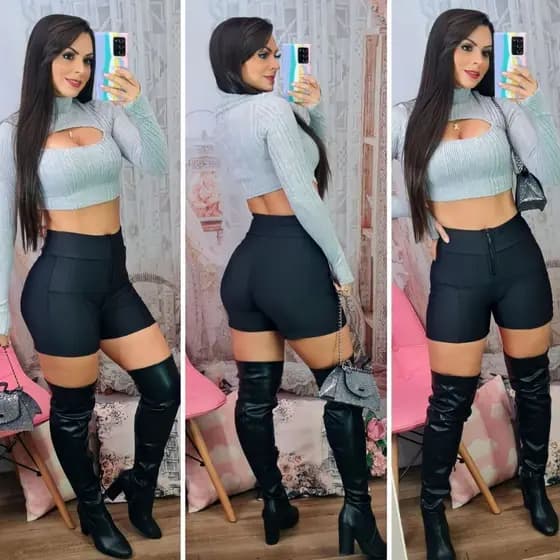 Short Lipo Power Feminino Emagrecedor Cintura Alta