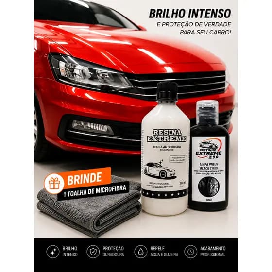Resina Automotiva Extreme + Pretinho para pneu.