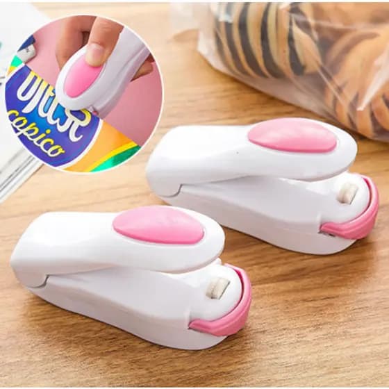 Mini Máquina Seladora de Embalagem Plastica a Pilha Com Imã de Geladeira