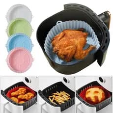 Kit Forma Assadeira Para Fritadeira Air Fryer Em Silicone Flexível Lavável