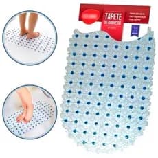 Tapete Antiderrapante Banheiro 33x61cm com Ventosa PVC Para Box
