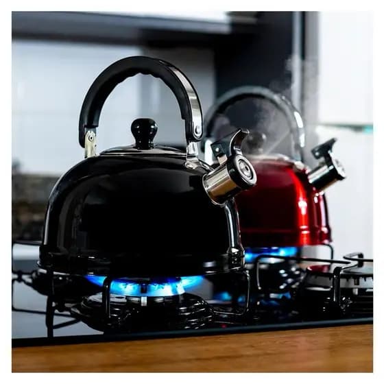 Chaleira Inox 2L com Tampa Alça Térmica e Apito para Café Cha Bebidas