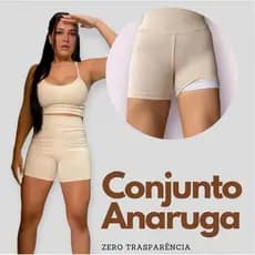 Conjunto Academia Feminino  Shorts com Forro Top Nadador Alça Fina Com bojo  Tecido Anaruga Premium Zero Transparência