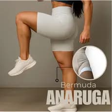 Bermuda Ciclista Anaruga Feminino Academia Cós Alto Zero Trasparência