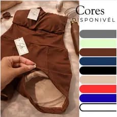 Conjunto Top Faixa + Short Bolso Forrado  Zero Transparência e Cintura Alta