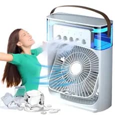Mini Air Condicionado Portátil Ventilador Umidificador Climatizador Ambiente USB Led