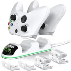 Kit Carregador Duplo Dock Original + 2 Bateria Xbox Série One X/S Com Led E Indicador