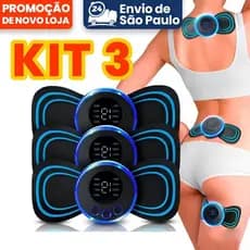 Kit Massageador EMS Estimulador Elétrico Portátil Original Resistente
