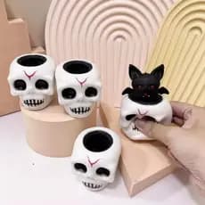 Brinquedo Apertável Caveira Abobora Decoração Halloween Susto Festa Lembrancinha