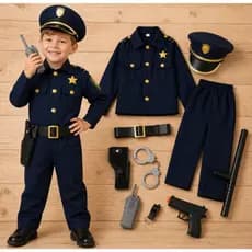 Fantansia Policial Infantil Completa Dia das Crianças Festa Temática Profissão Presente