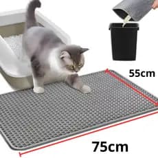 Tapete Eva Coletor de Areia Para Gato Lavável Higiênico Dupla Camada Tamanho 55x75cm